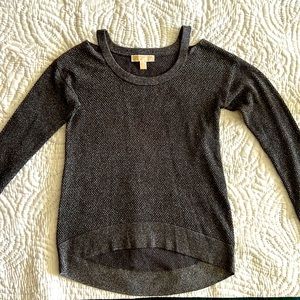Michael Kors Mettalic Silver Sweater Blouse